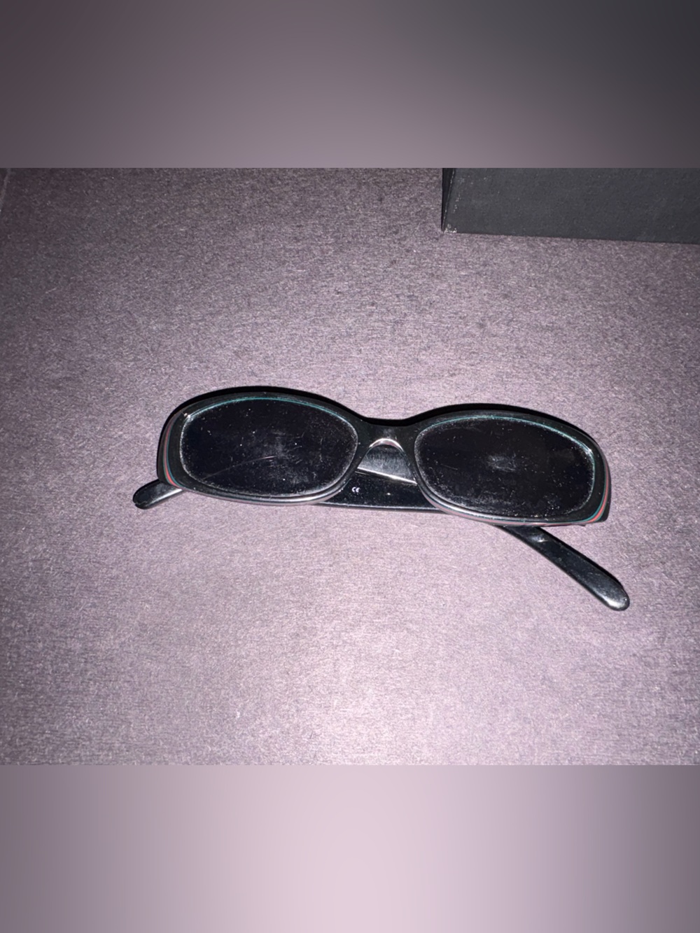 Gucci Black Sunglasses for Men - Classic Rectangular Frames with green red trim